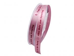 Spruchband " Papa ist der Beste....." altrosa 15mm ohne Drah