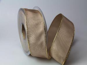 Uniband Goldkante Taipeh toffee 40mm mit Draht im Bänder Großhandel günstig kaufen!