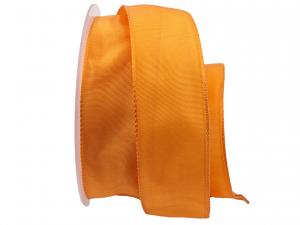 Geschenkband Dekoband Schleifenband Uniband SONDERFARBE orange 40mm mit Draht