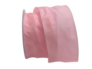 Geschenkband Dekoband Schleifenband Uniband SONDERFARBE rosa 75mm mit Drahtkante