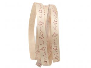 Weihnachtsband Winterlandschaft creme / bordeaux 15mm o. Dra