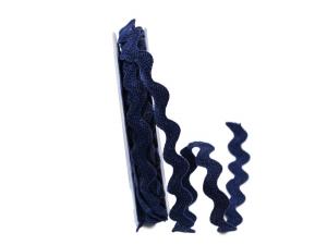 Zackenlitze Baumwolle 10mm dunkelblau ohne Draht