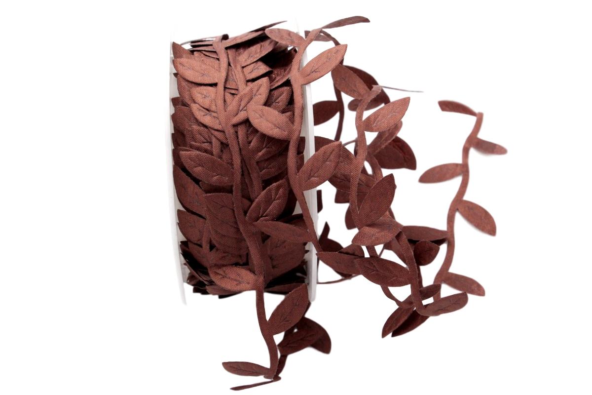 Motivband Blättergirlande Braun ohne Draht 26mm