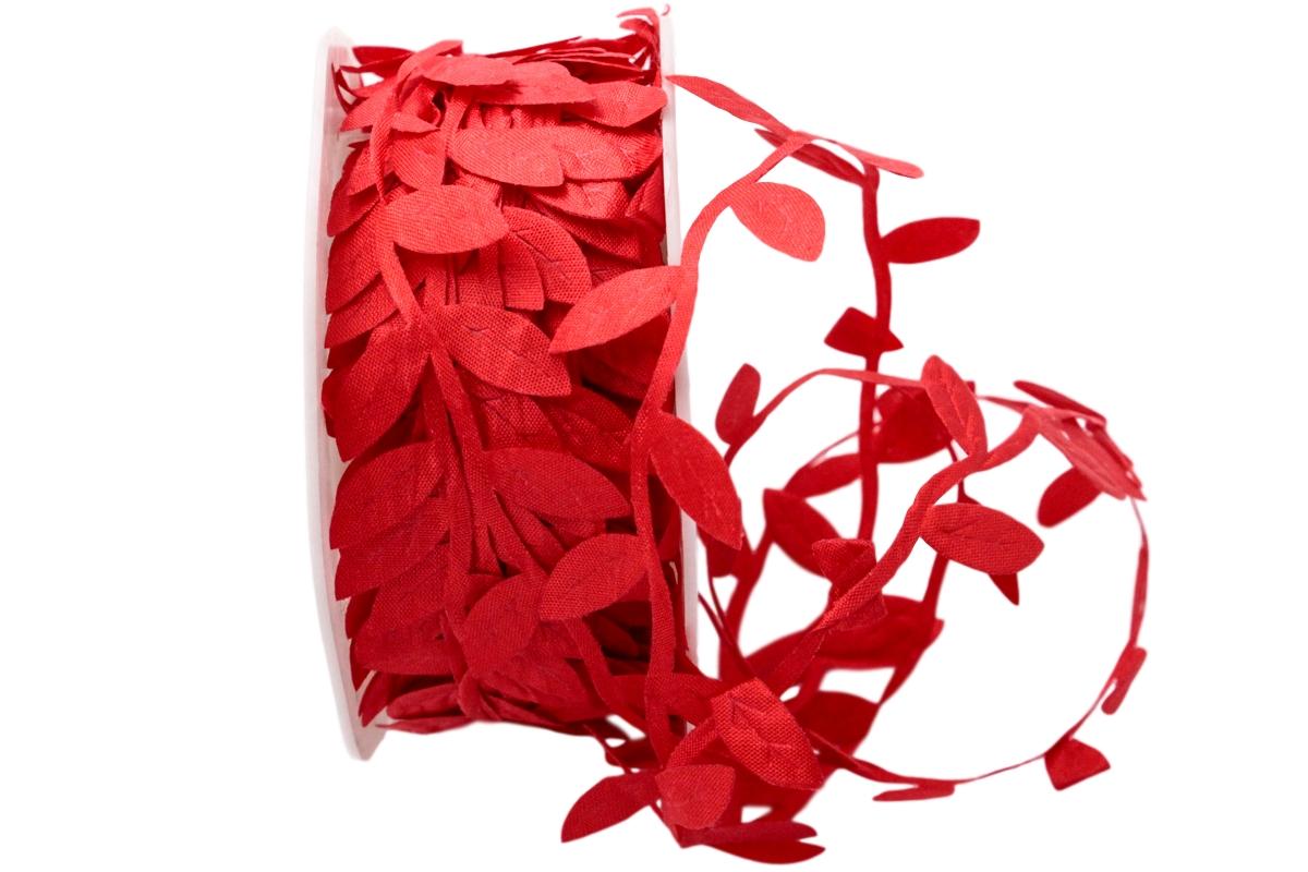 Motivband Blättergirlande Rot ohne Draht 26mm