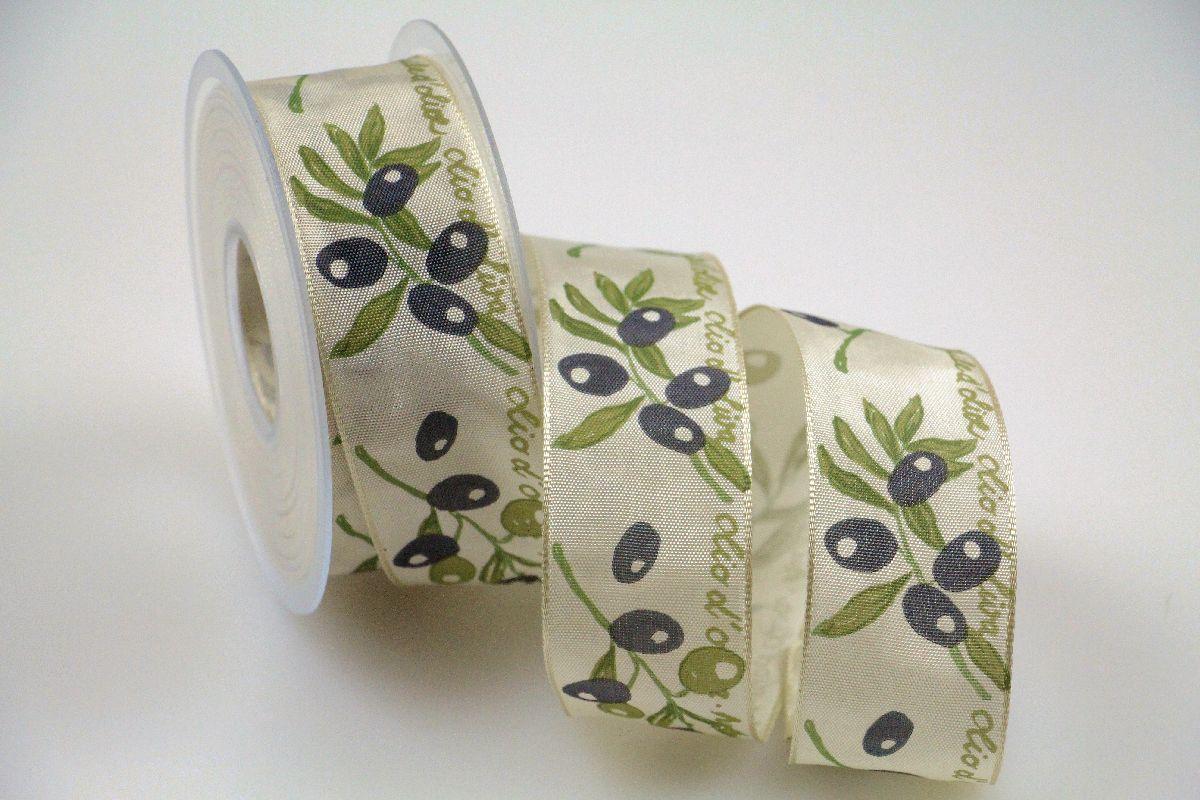 Motivband Olivenband Olive mit Draht 40mm