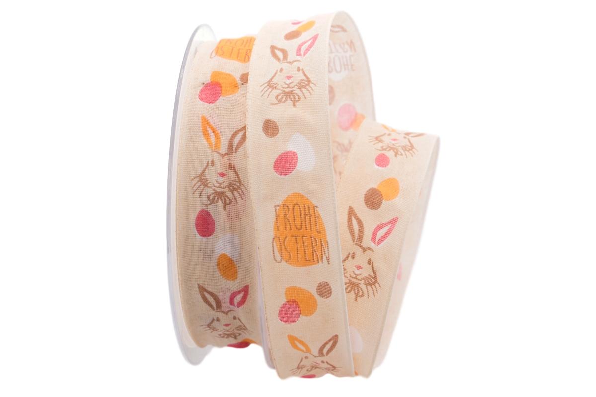 Motivband Pasqua orange 25mm mit Angelschnur