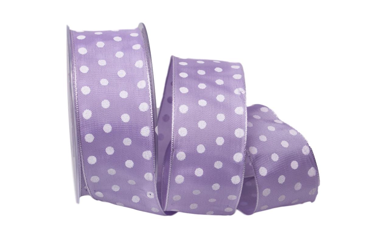 Motivband Punkteband Flieder mit Draht 40mm