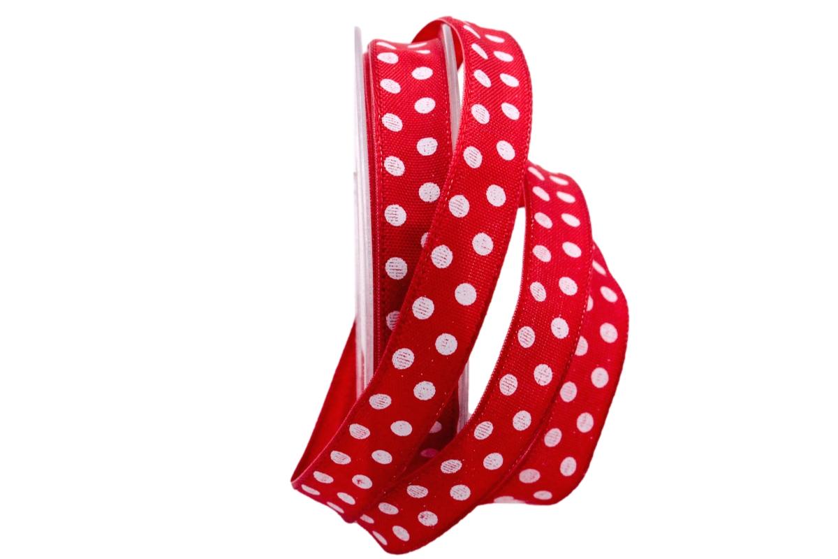Motivband Punkteband Rot Weiß mit Draht 15mm