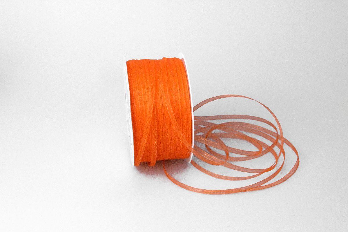 Organzabändchen 3mm orange ohne Draht