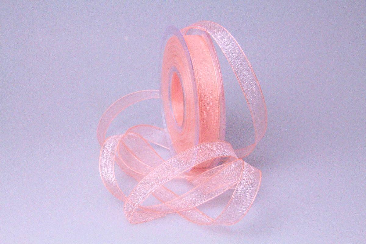Organzaband 15mm lachs ohne Draht