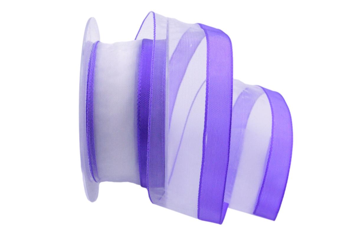 Organzaband Frühjahrsorganza Flieder ohne Draht 40mm