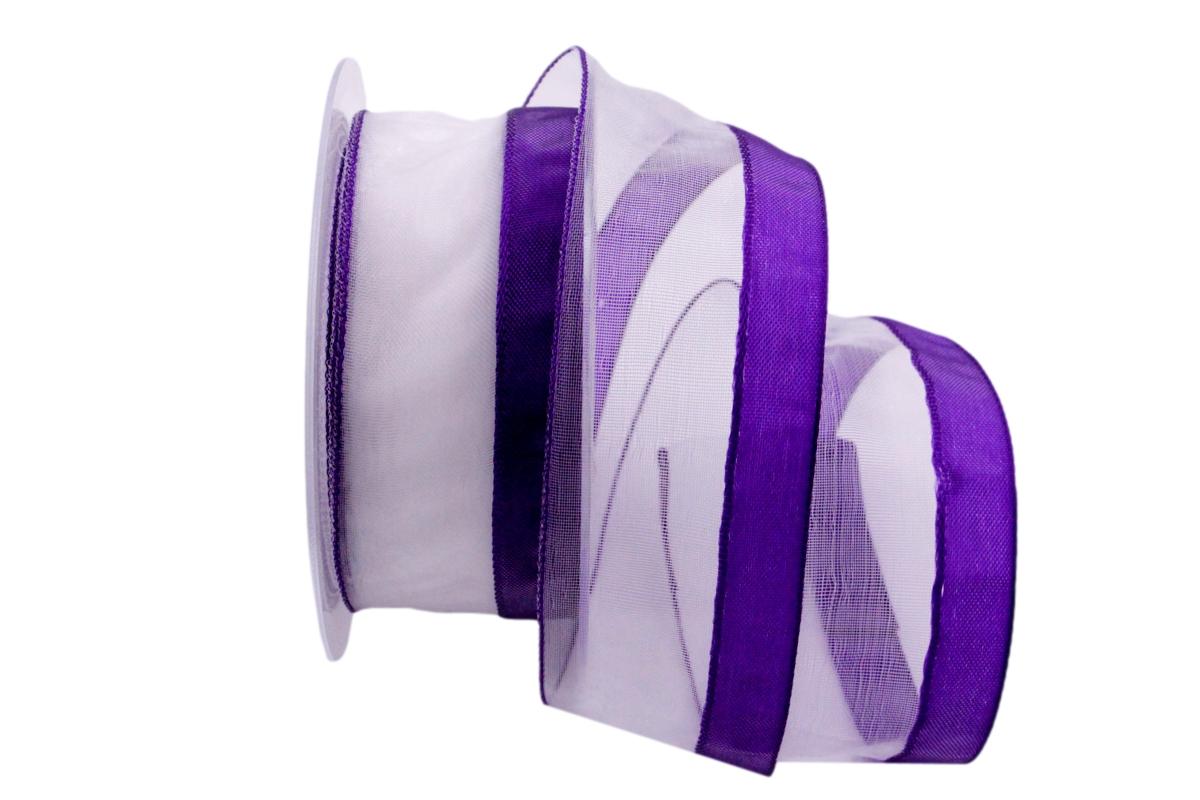 Organzaband Frühjahrsorganza Lila ohne Draht 40mm