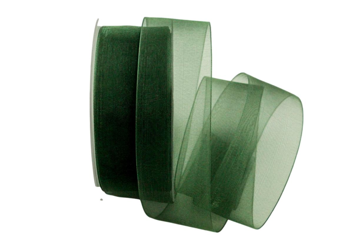 Organzaband Luminoso dunkelgrün 40mm ohne Draht