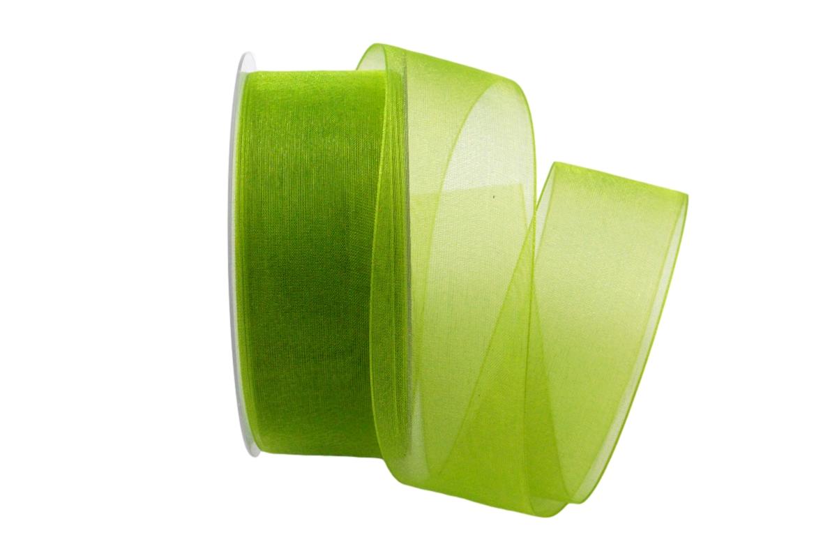 Organzaband Luminoso hellgrün 40mm ohne Draht