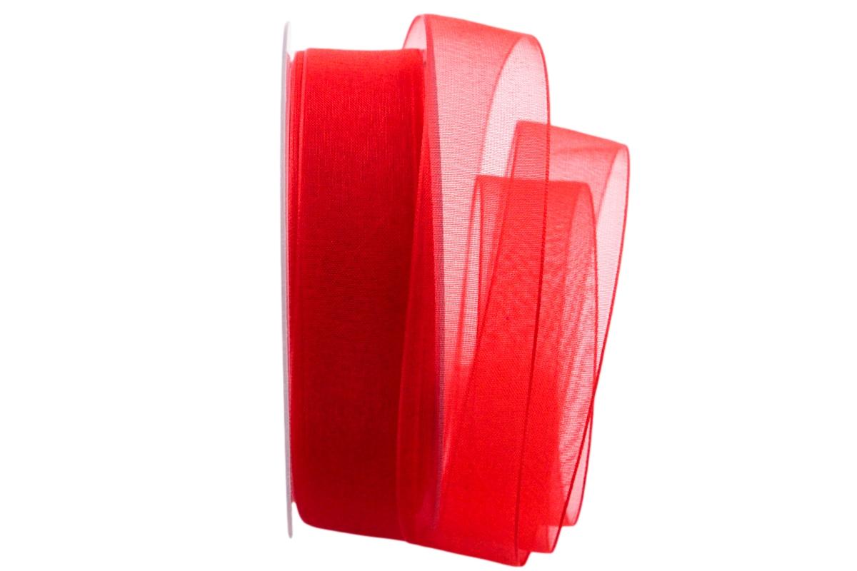 Organzaband Luminoso rot 25mm ohne Draht