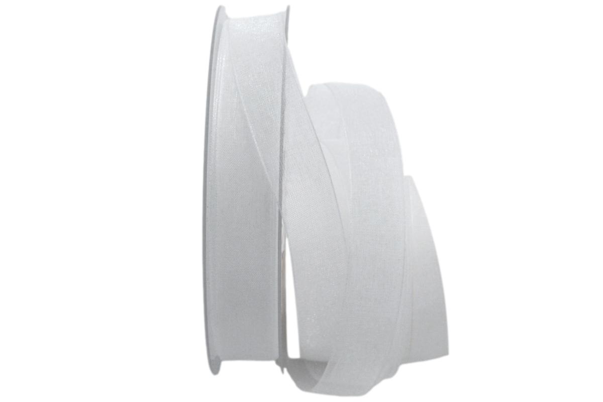 Organzaband Luminoso weiß 15mm ohne Draht