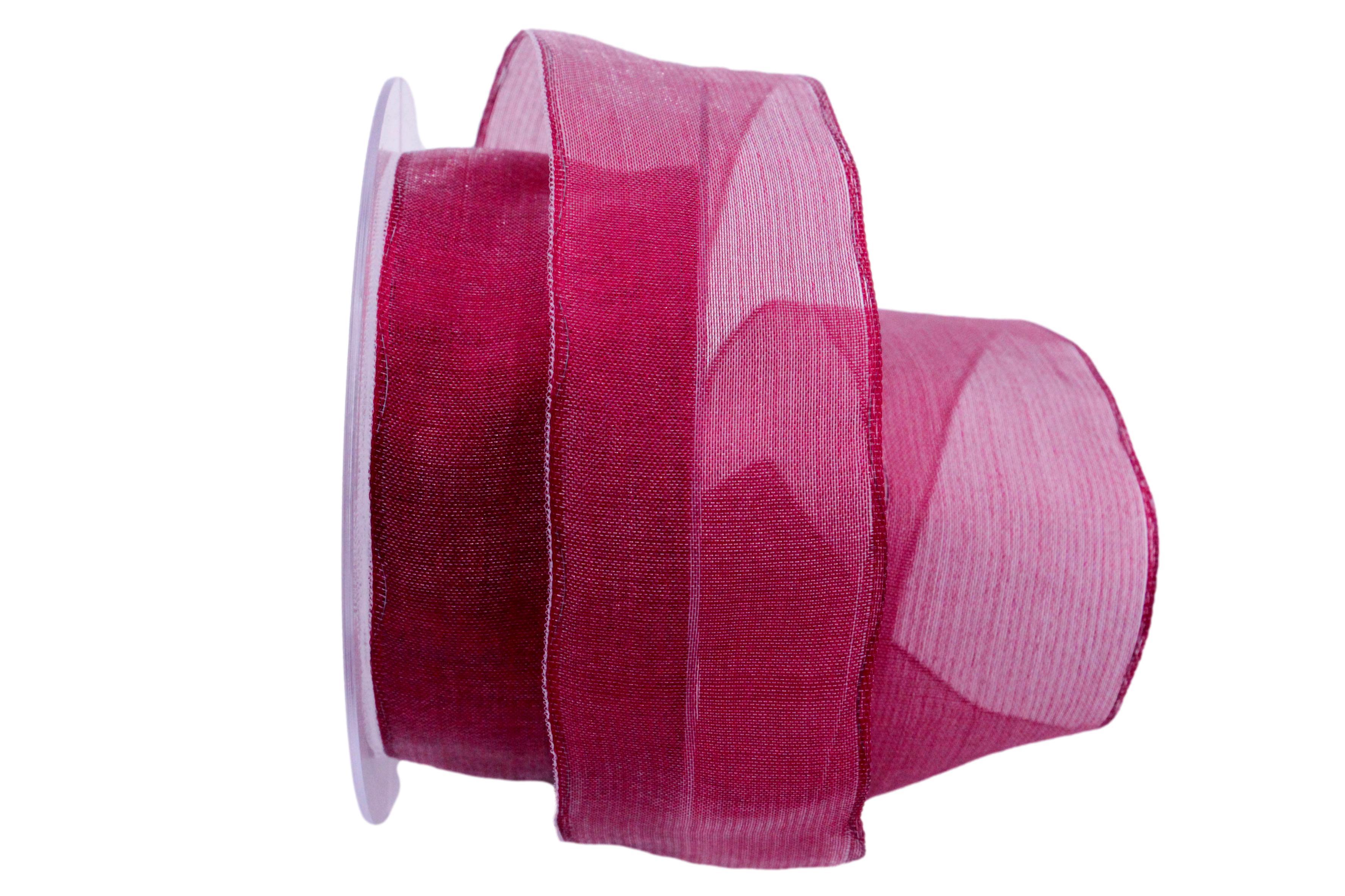 Organzaband pink dunkel 40mm mit Draht AKTION