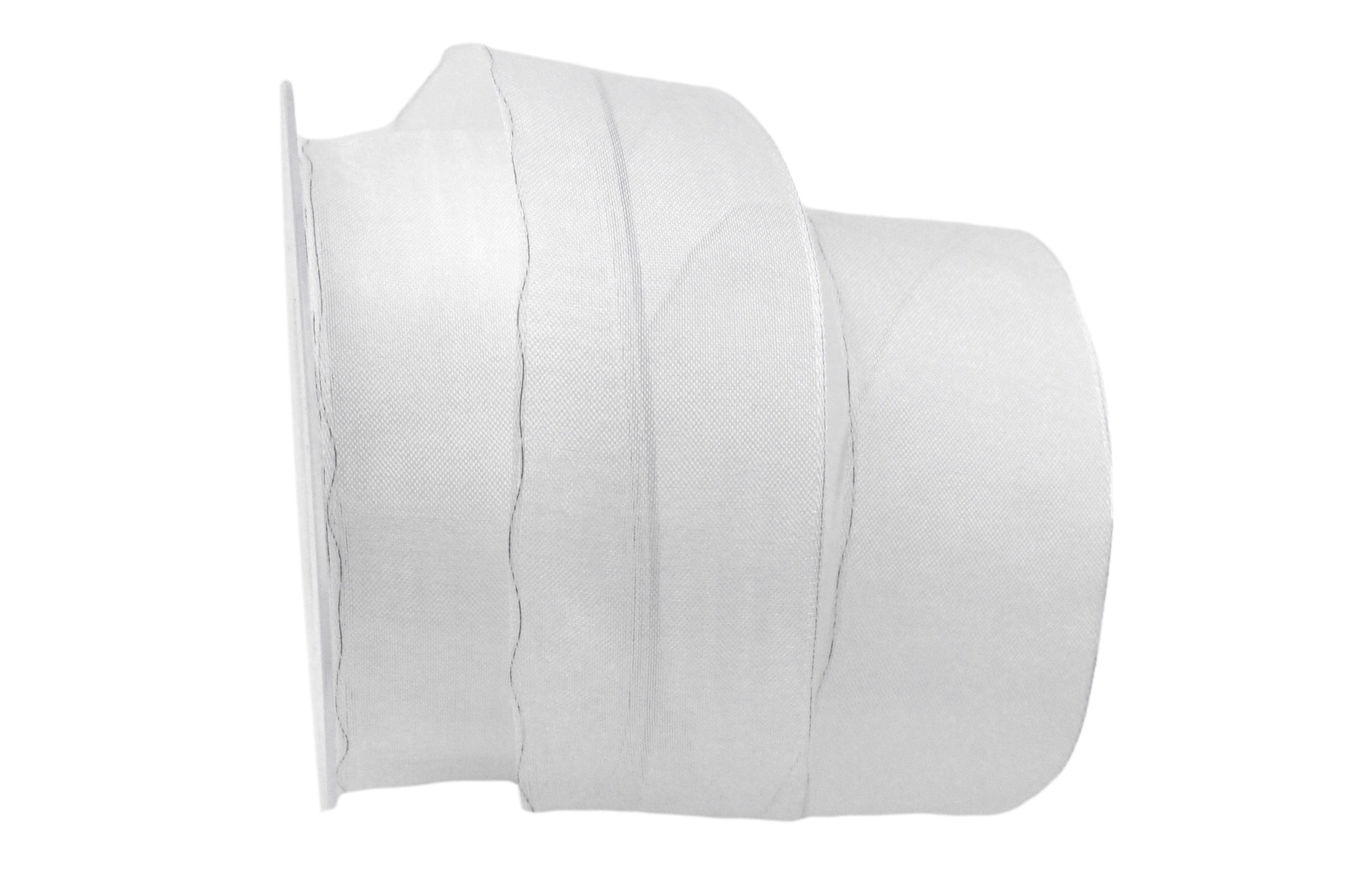 Organzaband weiß 40mm mit Draht AKTION