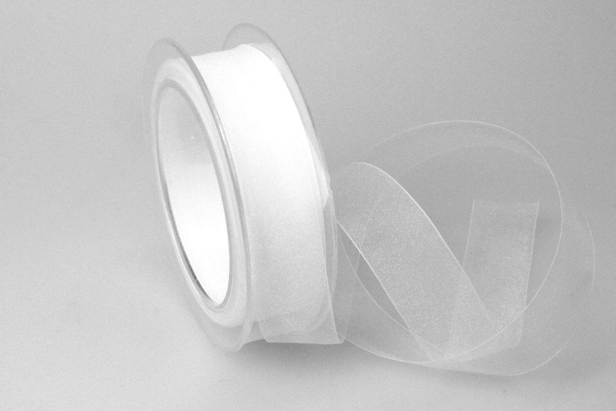 Organzaband Weiß ohne Draht 25mm