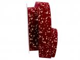 Samtband Goldregen bordeaux 25mm ohne Draht