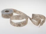 Weihnachtsband Diamant toffee mit Draht 40 mm Weihnachtsband Diamant toffee mit Draht 40 mm