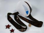 Weihnachtsband Pailettenband Braun ohne Draht 35mm Weihnachtsband Pailettenband Braun ohne Draht 35mm