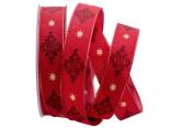 Motivband Ornamento rot 25mm mit Draht Motivband Ornamento rot 25mm mit Draht