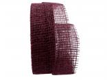 Dekoband Jute 50mm bordeaux ohne Draht