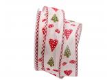 Weihnachtsband Christmasdreams rot 40mm mit Draht Weihnachtsband Christmasdreams rot 40mm mit Draht