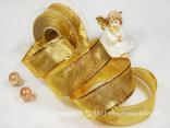 Weihnachtsband Brokatband Gold mit Draht 40mm Weihnachtsband Brokatband Gold mit Draht 40mm