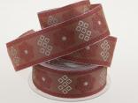 Weihnachtsband Rokoko 40 mm Bordeaux mit Draht Weihnachtsband Rokoko 40 mm Bordeaux mit Draht