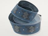 Weihnachtsband Rokoko 40 mm Türkis mit Draht Weihnachtsband Rokoko 40 mm Türkis mit Draht