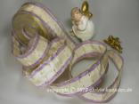 Weihnachtsband Mekka Creme mit Draht 40mm Weihnachtsband Mekka Creme mit Draht 40mm