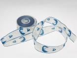 Weihnachtsband Nikolaus mit Draht blau 40 mm Weihnachtsband Nikolaus mit Draht blau 40 mm