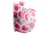 Motivband Rose pink 25mm mit Nylonkante
