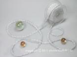 Bändchen Bänderwelle mit Perlenkette Weiß ohne Draht 10mm Bändchen Bänderwelle mit Perlenkette Weiß ohne Draht 10mm