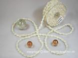Bändchen Bänderwelle mit Perlenkette Creme ohne Draht 10mm Bändchen Bänderwelle mit Perlenkette Creme ohne Draht 10mm