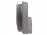 Samtband 25mm grau ohne Draht