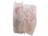 Motivband Farfalla creme 25mm mit Angelschnur Motivband Farfalla creme 25mm mit Angelschnur