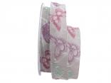 Motivband Farfalla grau 25mm mit Angelschnur Motivband Farfalla grau 25mm mit Angelschnur