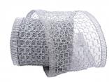 Gitterband Hexe silber 120mm mit Draht Gitterband Hexe silber 120mm mit Draht