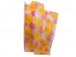 Blumenband Sea of Flowers gelb / pink 25mm mit Nylonkante Blumenband Sea of Flowers gelb / pink 25mm mit Nylonkante