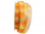 Blumenband Sea of Flowers orange 25mm mit Nylonkante Blumenband Sea of Flowers orange 25mm mit Nylonkante
