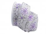 Motivband moderne Blume flieder 40mm mit Draht Motivband moderne Blume flieder 40mm mit Draht
