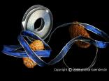 Uniband Goldkante Moskau Blau mit Draht 15mm Uniband Goldkante Moskau Blau mit Draht 15mm
