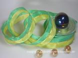 Streifenband Ravenna Grün mit Draht 40mm Streifenband Ravenna Grün mit Draht 40mm