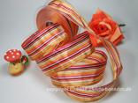 Streifenband Rainbow Orange mit Draht 40mm Streifenband Rainbow Orange mit Draht 40mm
