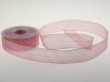 Organzaband Stripes and Lines rosa mit Draht 40 mm Organzaband Stripes and Lines rosa mit Draht 40 mm