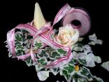 Streifenband Trilogie Rosa mit Draht 25mm Streifenband Trilogie Rosa mit Draht 25mm