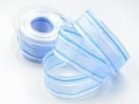 Streifenband Harmonie hellblau mit Draht 40mm Streifenband Harmonie hellblau mit Draht 40mm